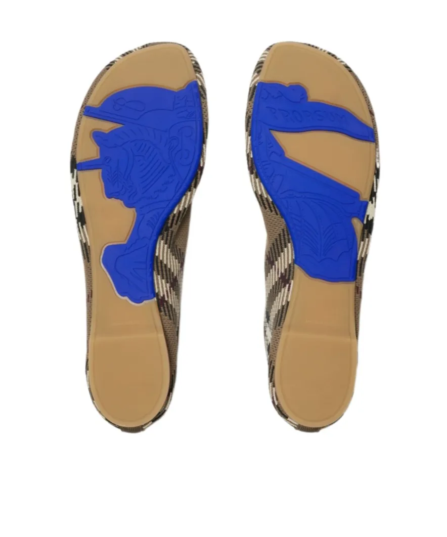 Check Pattern Slip-On Flat Shoes
