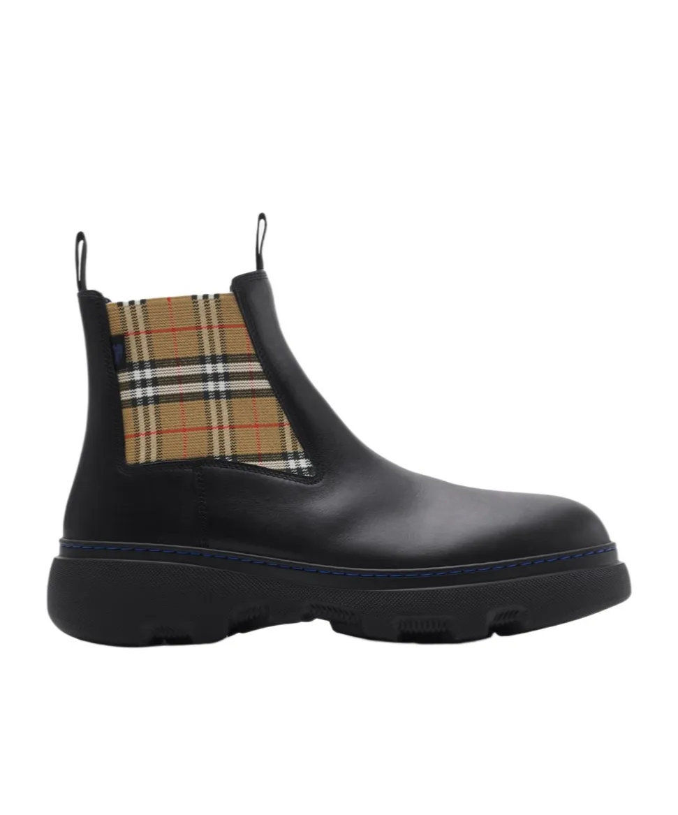 Check Pattern Ankle Boots