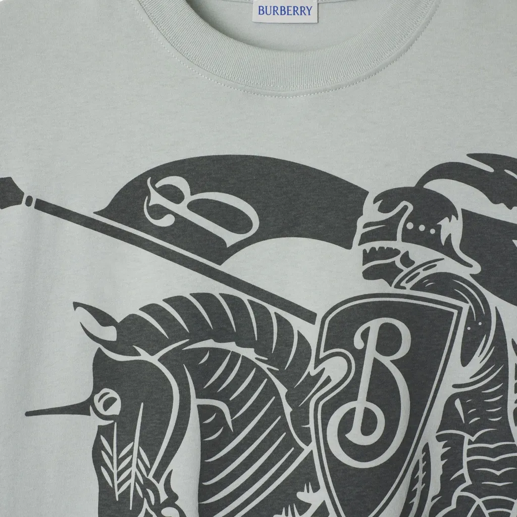 Equestrian Knight-Motif Crewneck T-Shirt