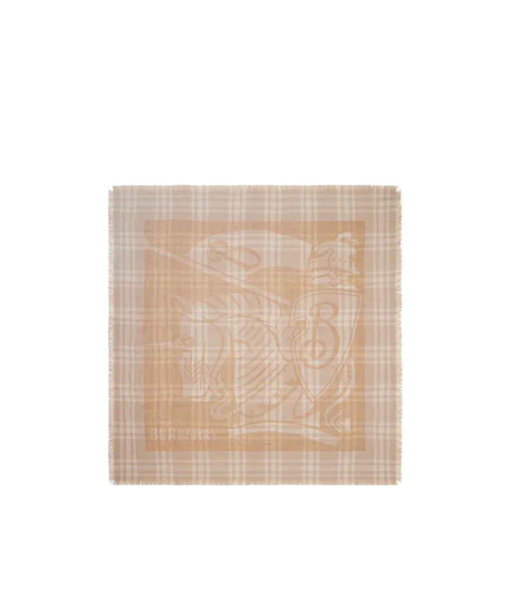 Checked Frayed-Edge Scarf