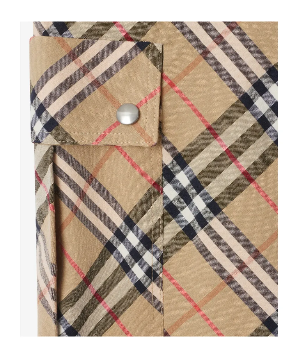 Checkered Straight-Leg Cargo Pants