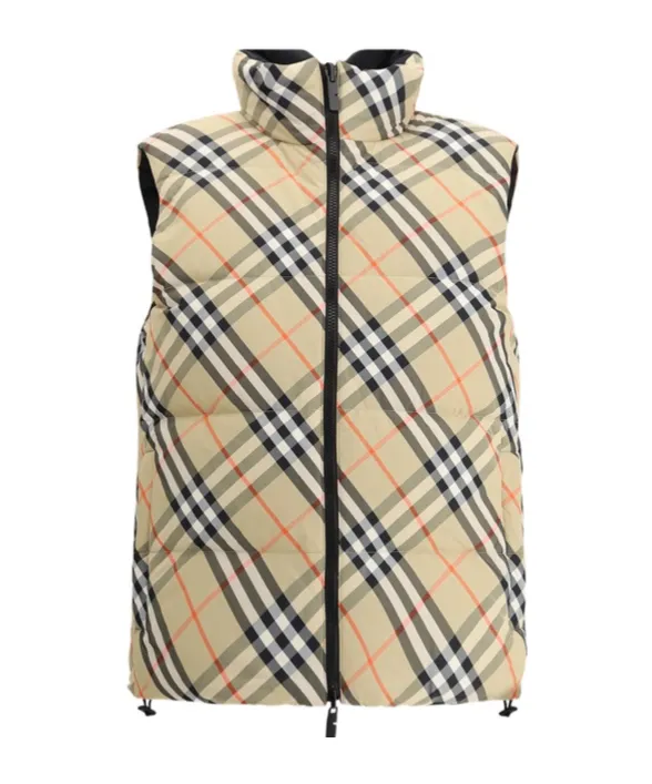 Checked Reversible Down Vest