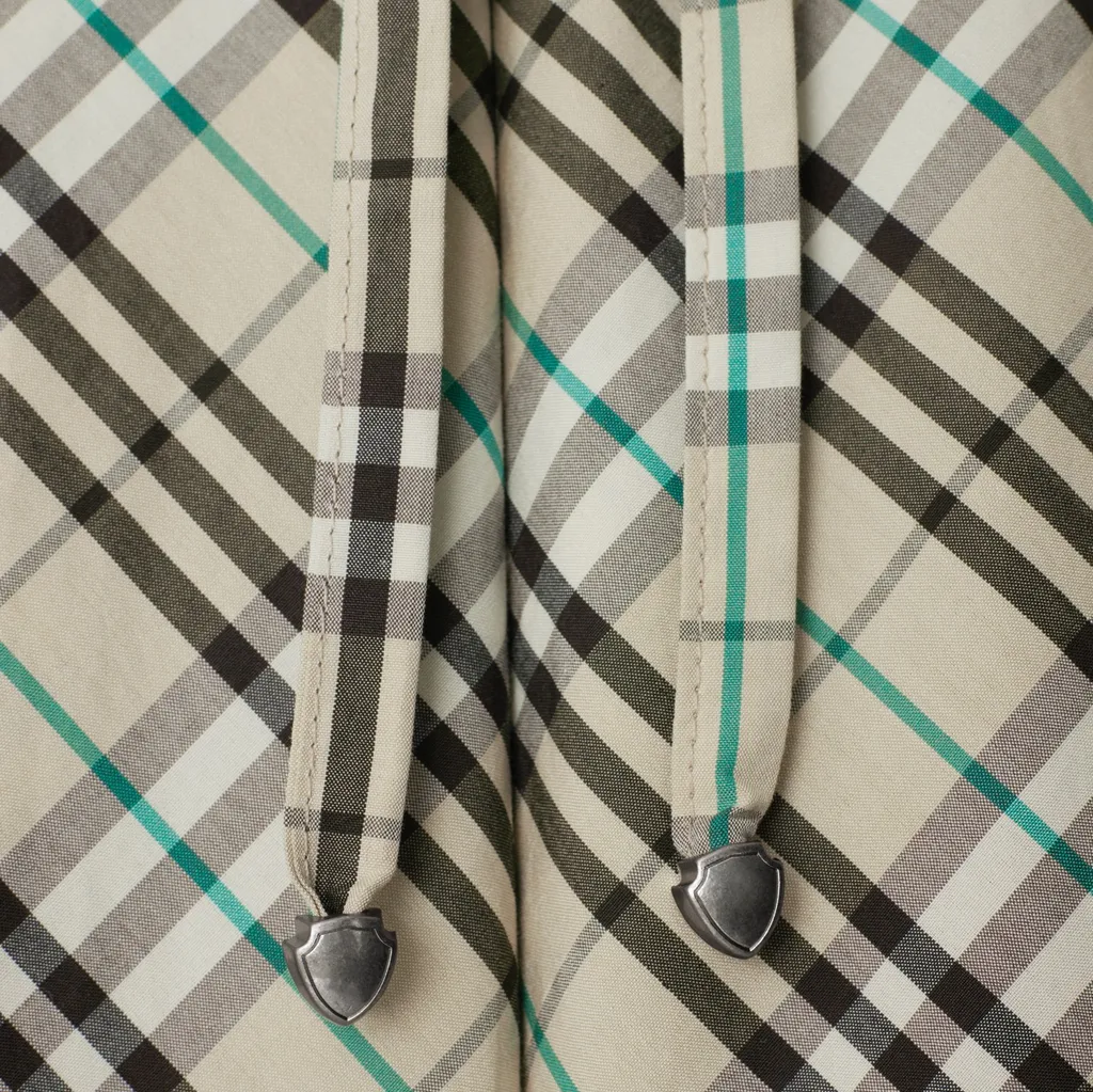 Checked Wide-Leg Drawstring Trousers