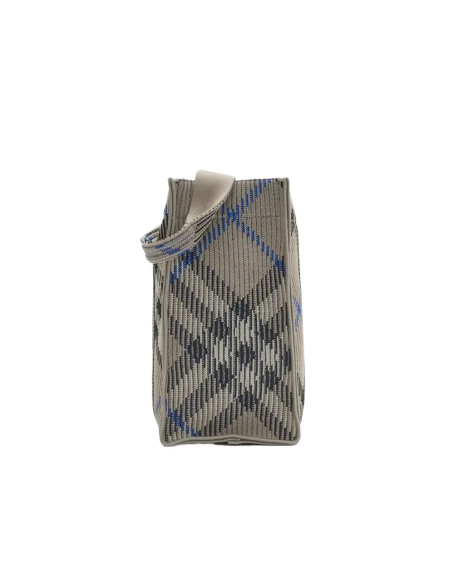 Small Check Knitted Tote Bag