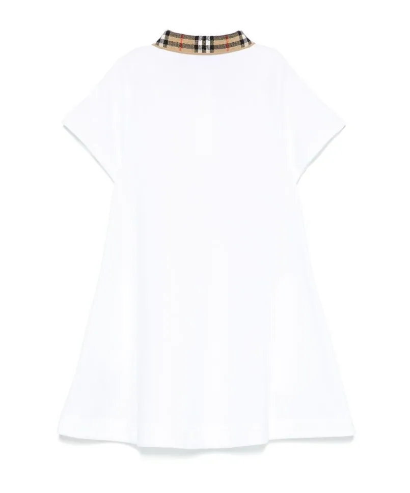 Check Collar Cotton Polo Shirt Dress