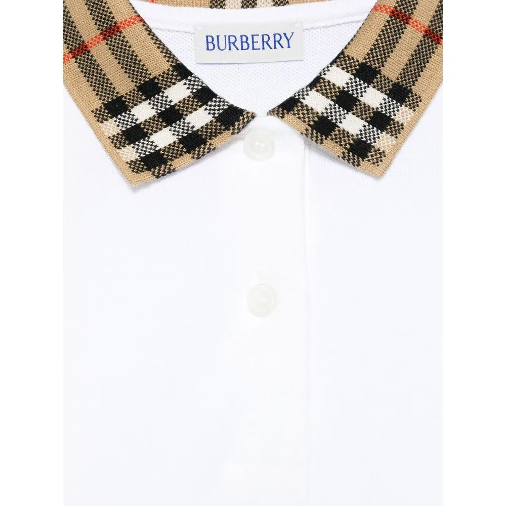Check Collar Cotton Polo Shirt Dress