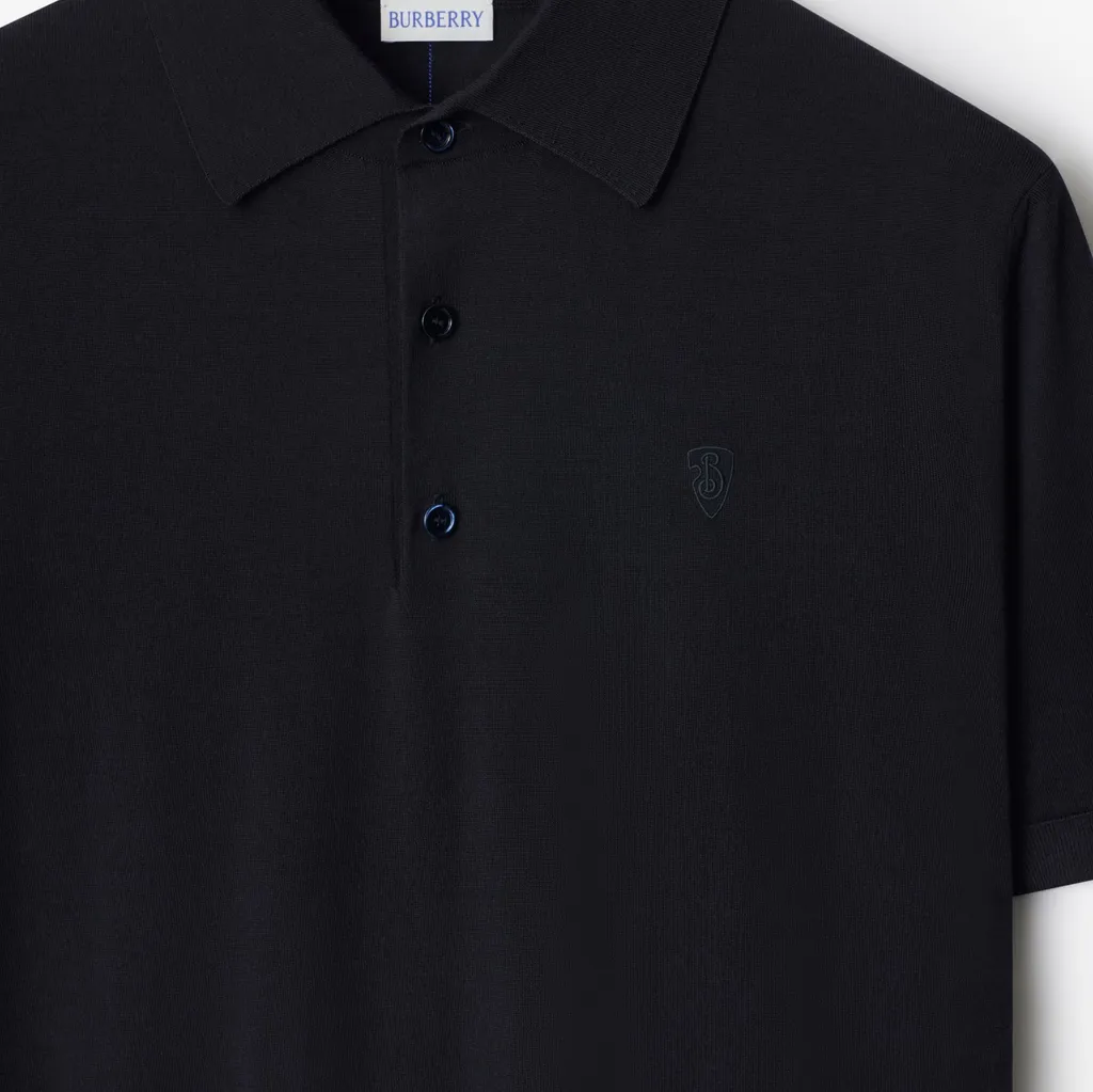 Logo Embroidered Knitted Polo Shirt