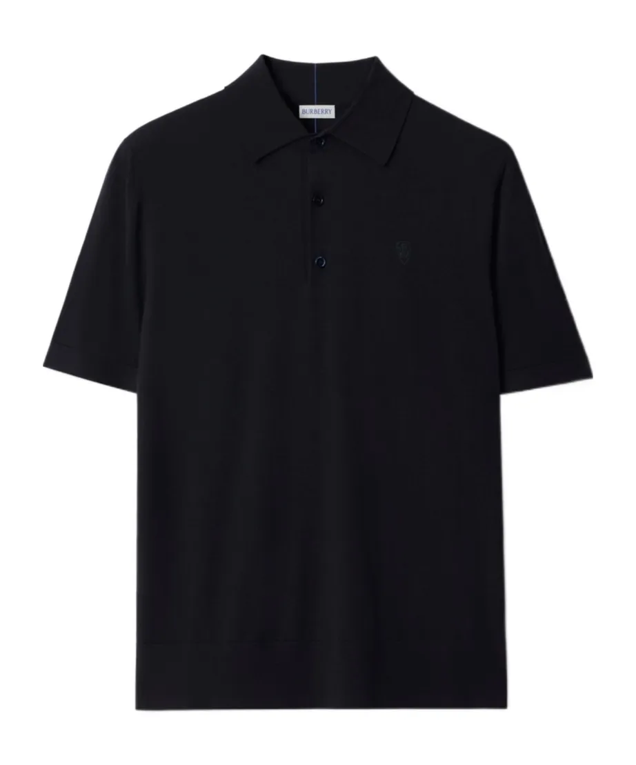 Logo Embroidered Knitted Polo Shirt