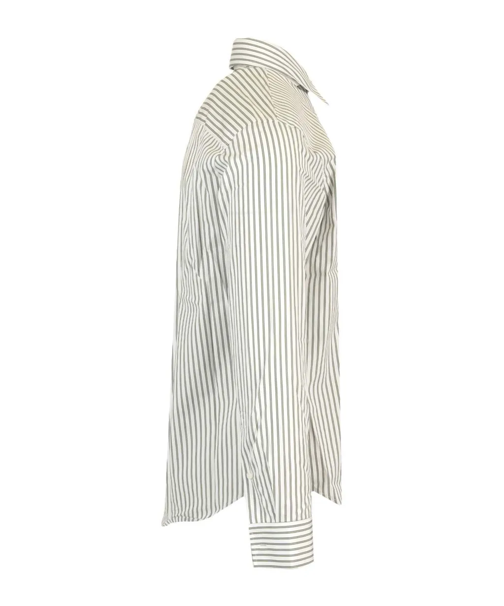 Logo Embroidered Striped Shirt