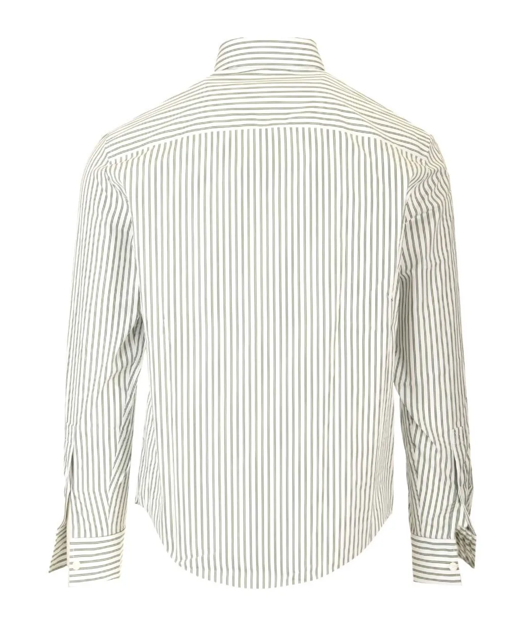 Logo Embroidered Striped Shirt