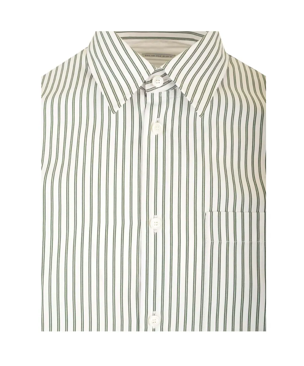 Logo Embroidered Striped Shirt
