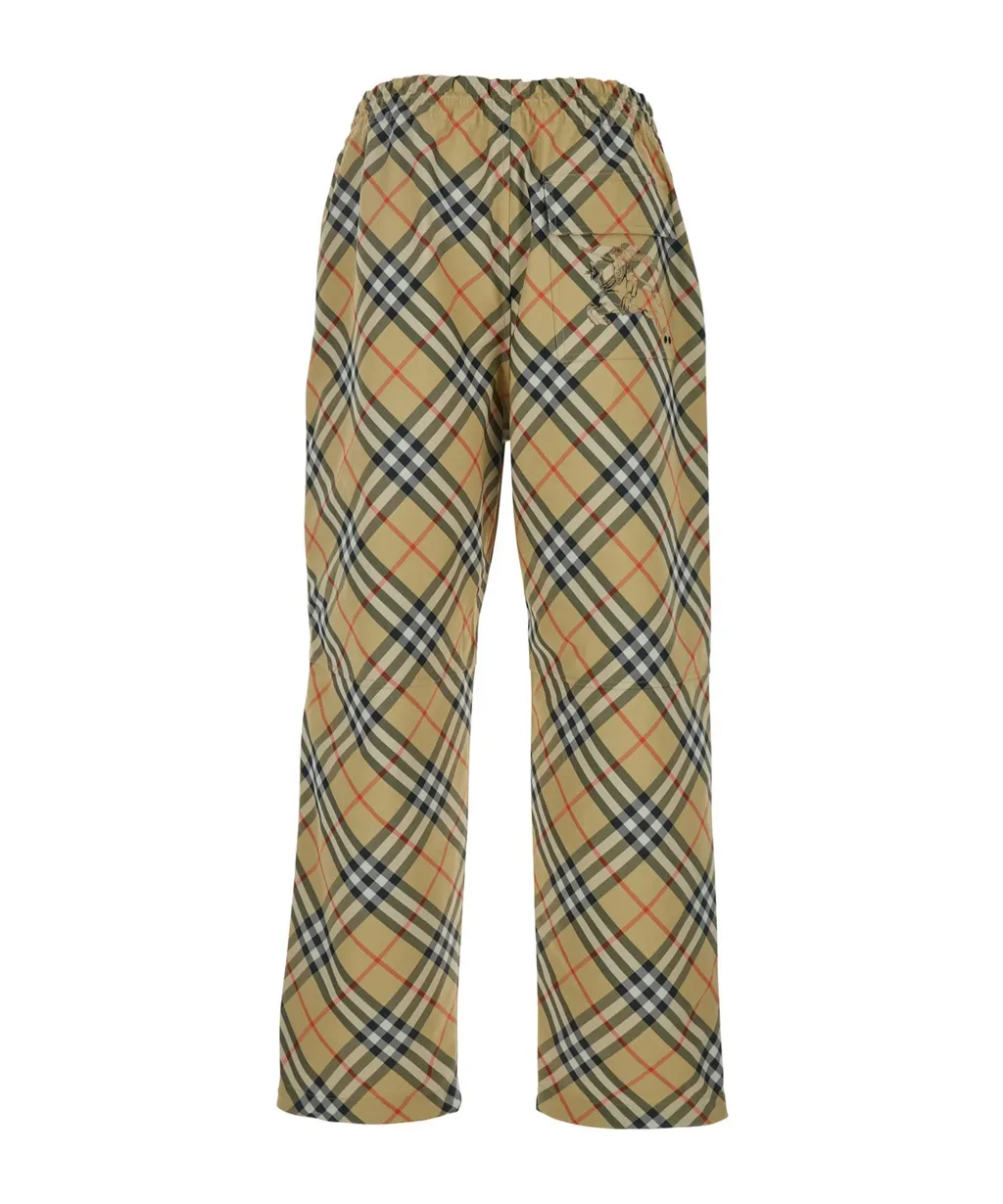 Straight-Leg Checked Trousers