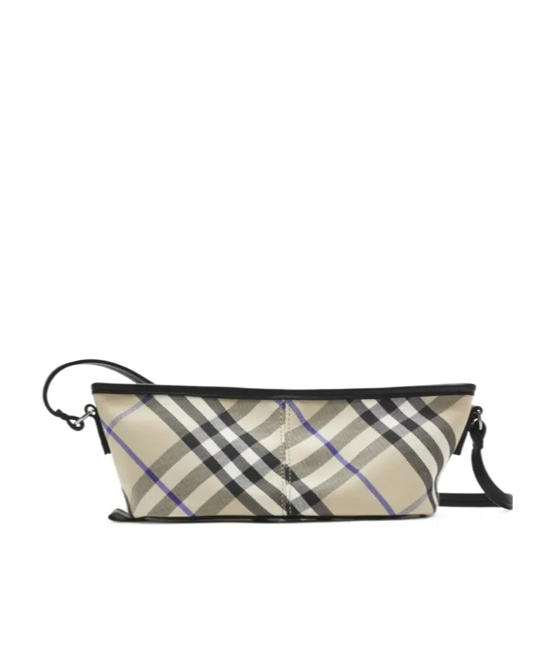 Vintage Check-Pattern Zipped Shoulder Bag