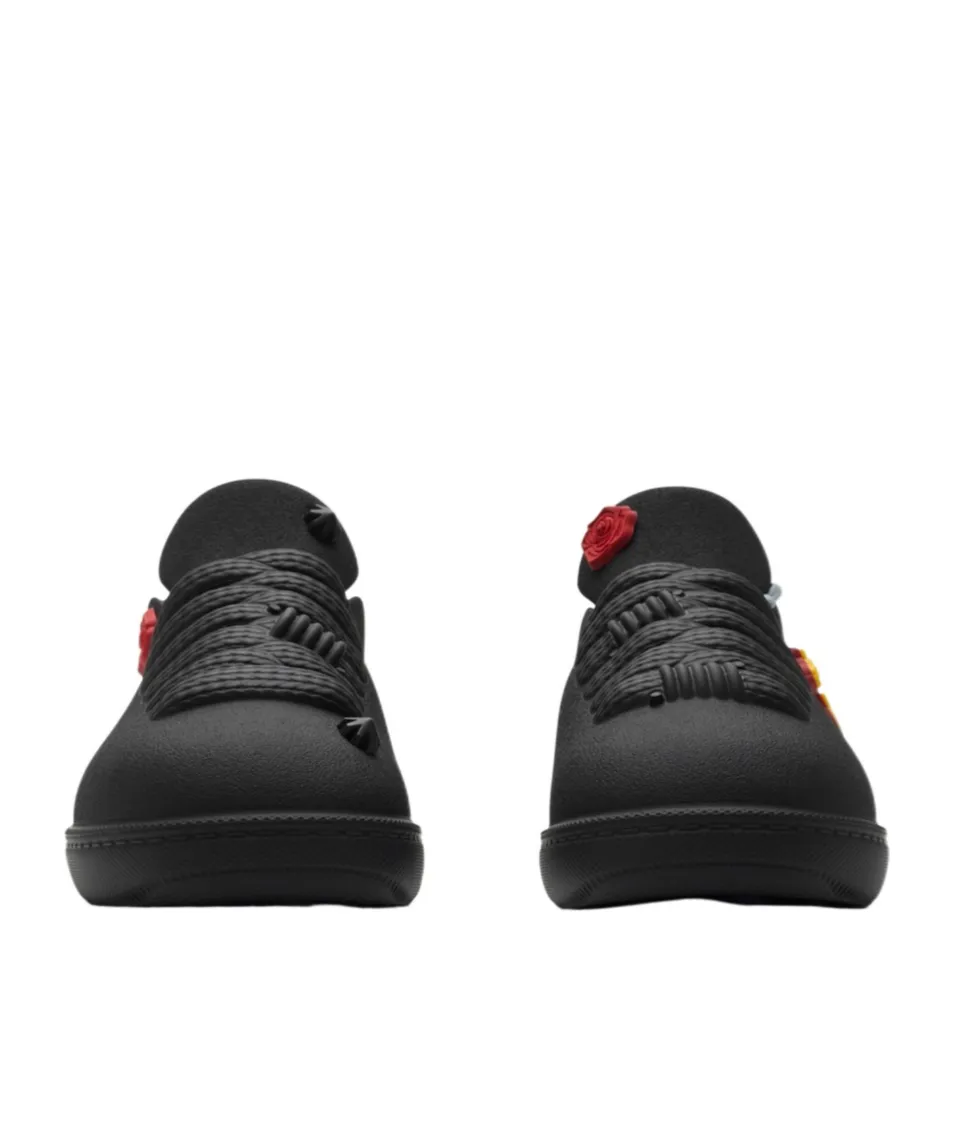 Bubble Flower Embellished Lace-Up Sneakers