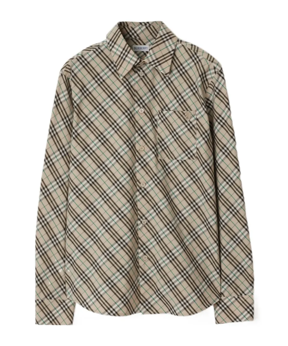 Checkered Collared Long-Sleeve Shirt