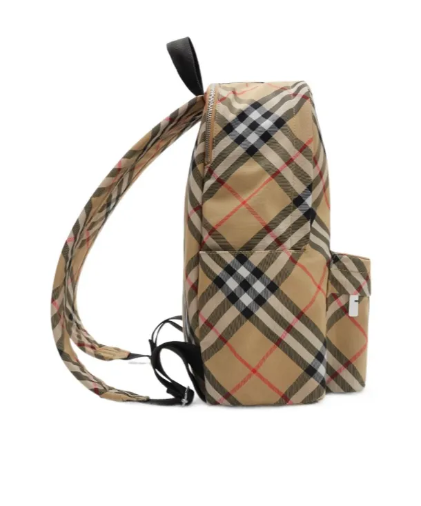 Small Check-Printed Zipped Backpack