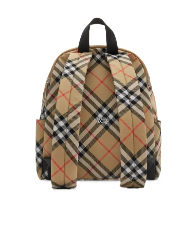 Small Check-Printed Zipped Backpack