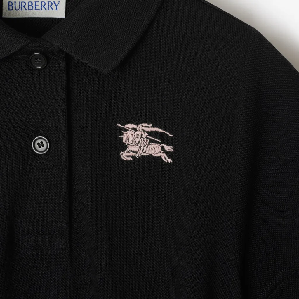 Logo Embroidered Belted Waist Polo Dress