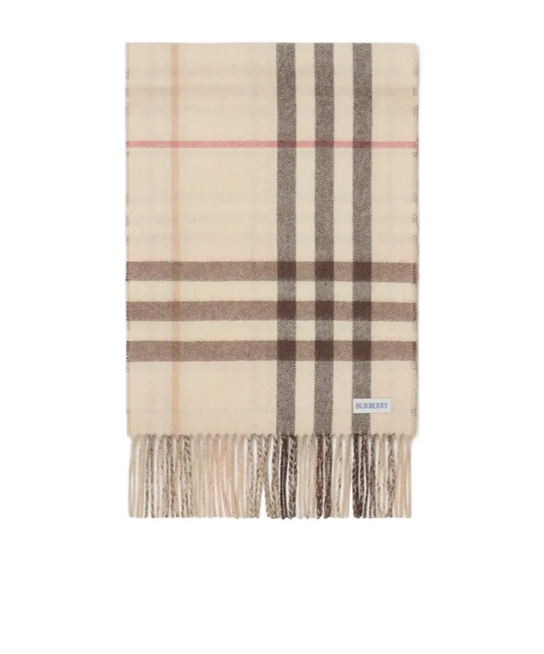 Checked Fringed Scarf