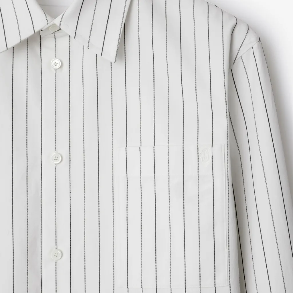 Logo Embroidered Striped Shirt