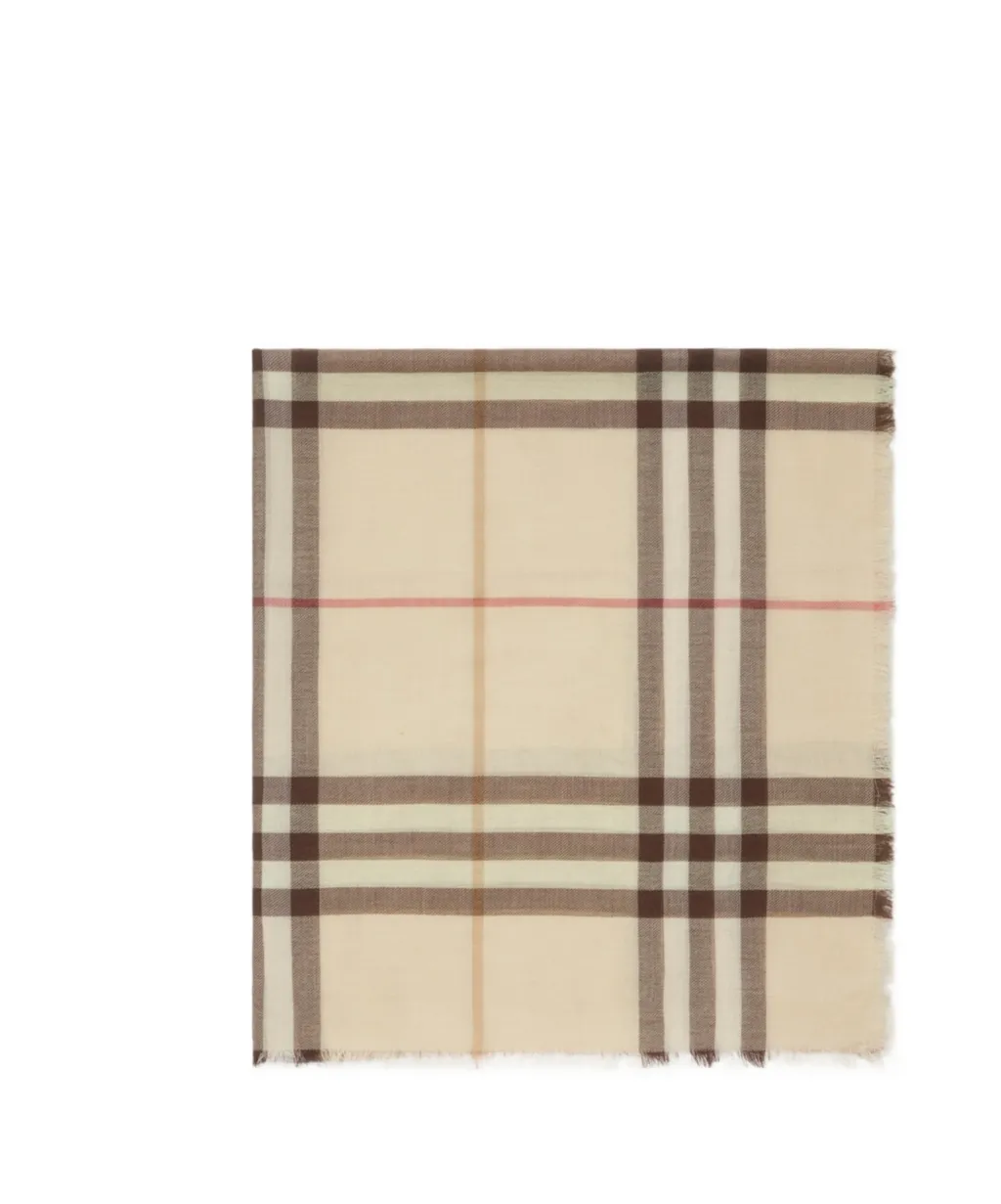 Checked Frayed-Edge Scarf