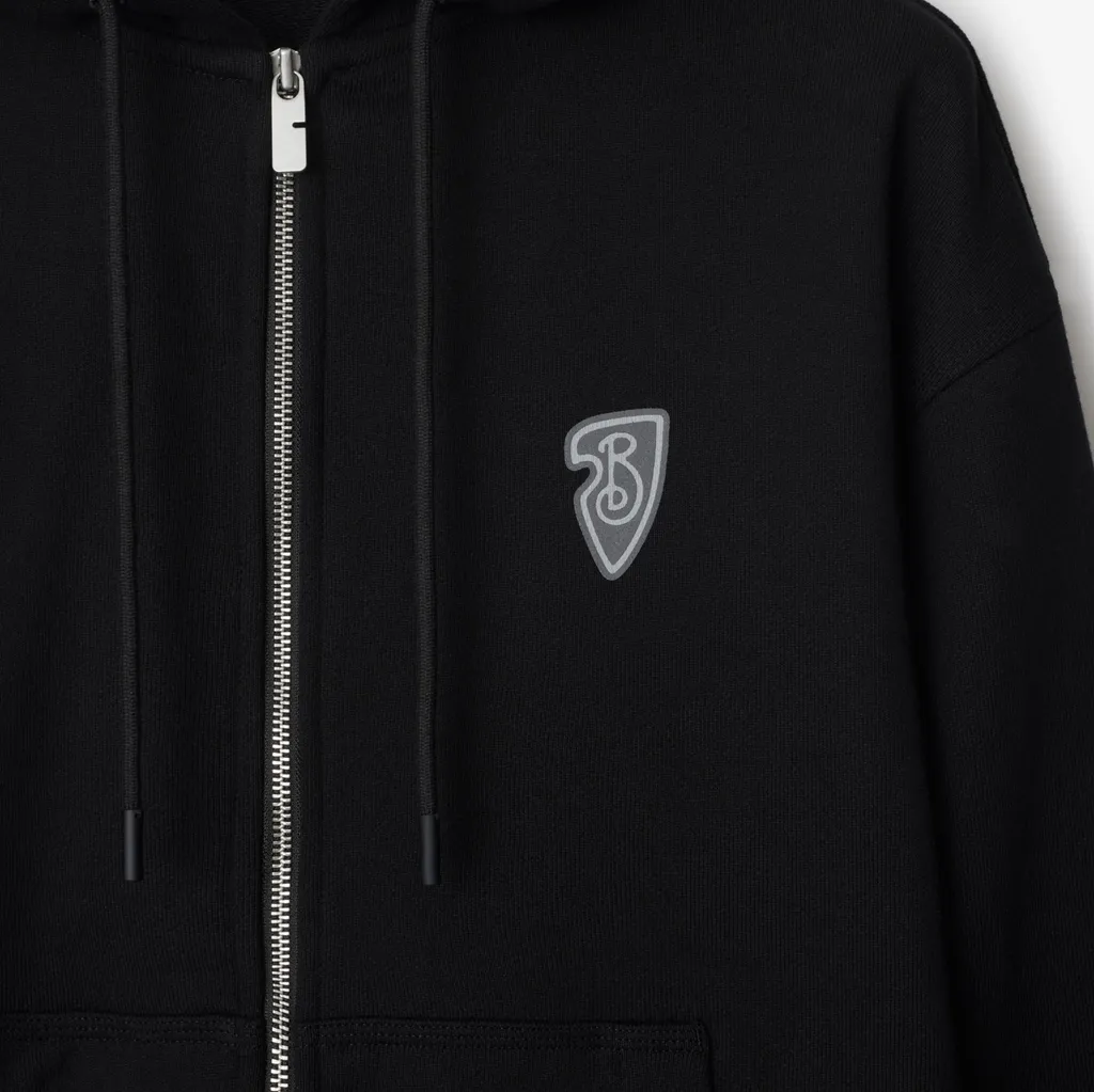Ekd Motif Zip-Up Drawstring Hoodie