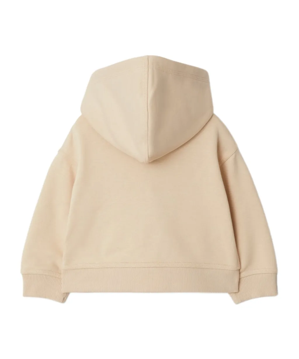 Check Label Zip-Up Hoodie