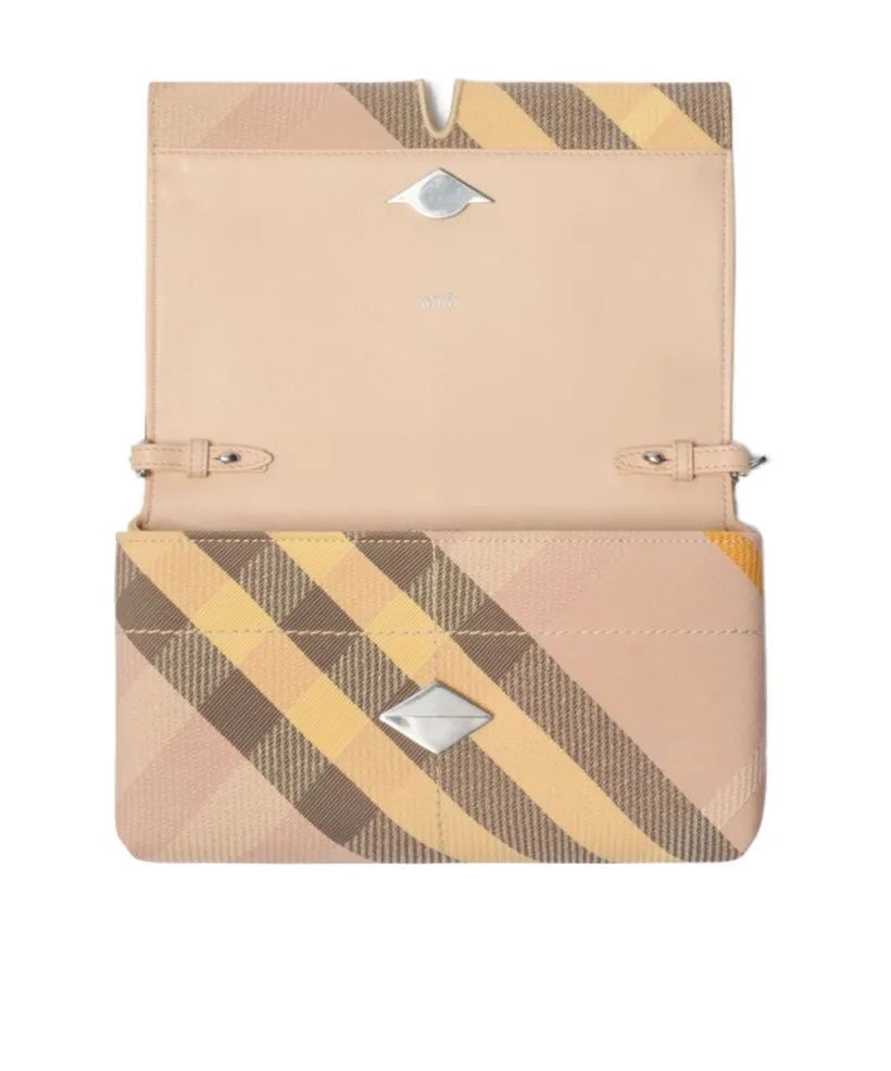 Checked Mini Snip Chain-Linked Clutch Bag