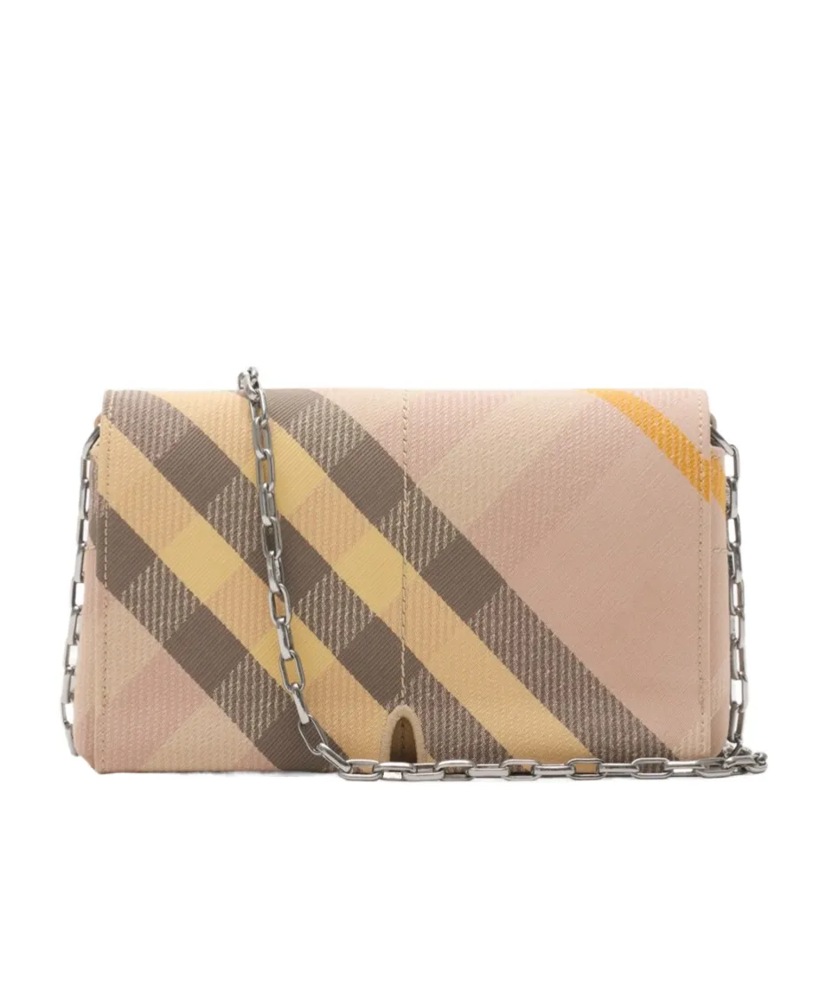 Checked Mini Snip Chain-Linked Clutch Bag