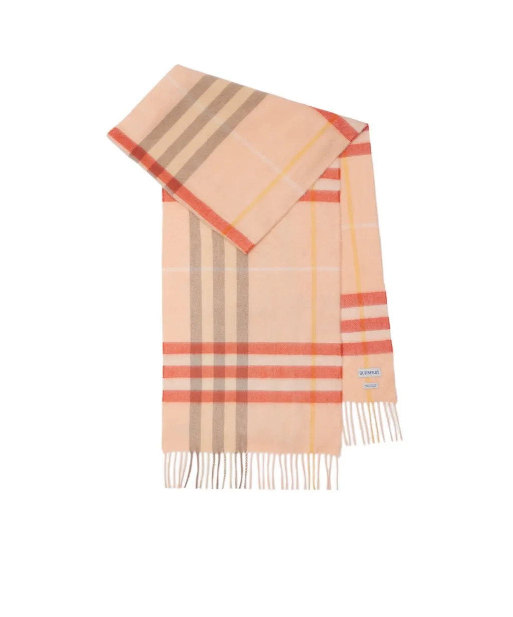 Checked Fringed-Edge Scarf