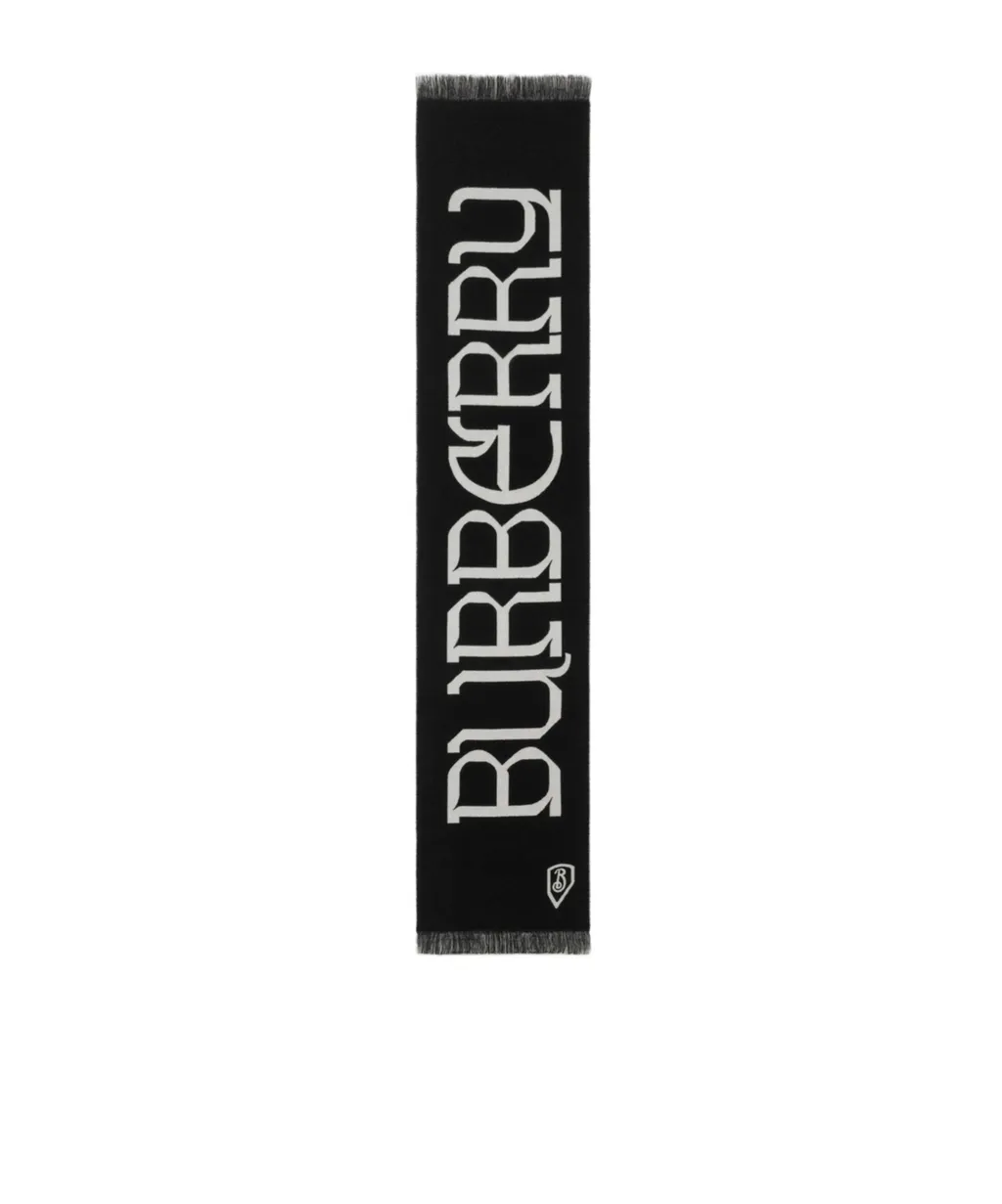 Logo Jacquard Frayed-Edge Scarf