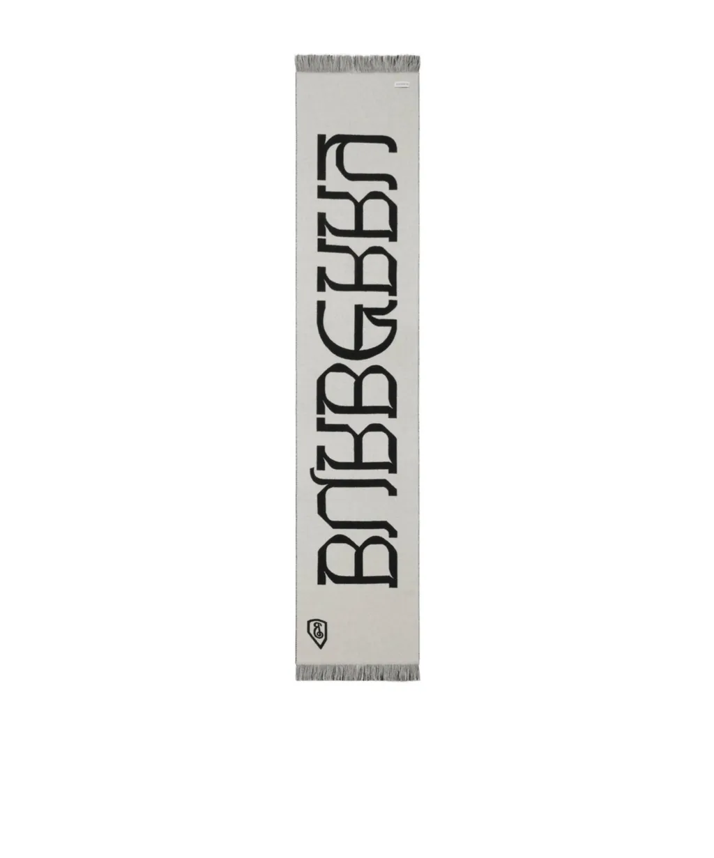 Logo Jacquard Frayed-Edge Scarf