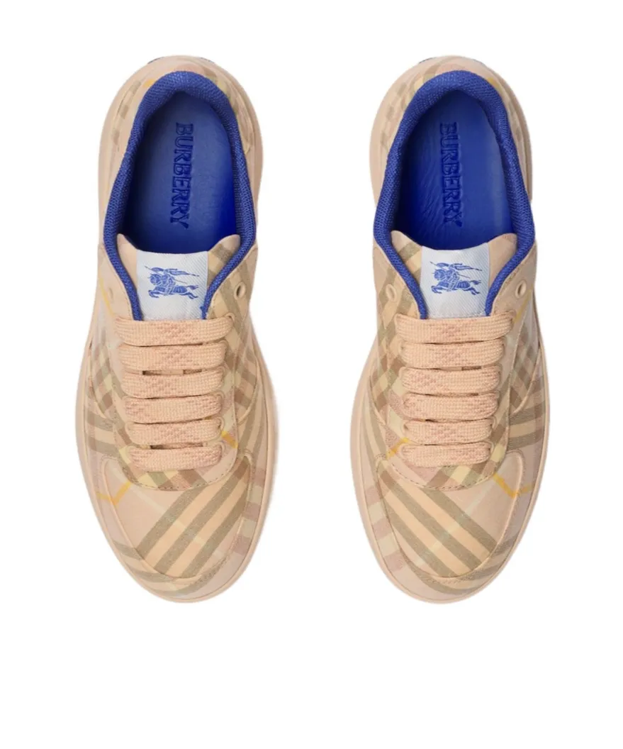 Checked Lace-Up Sneakers