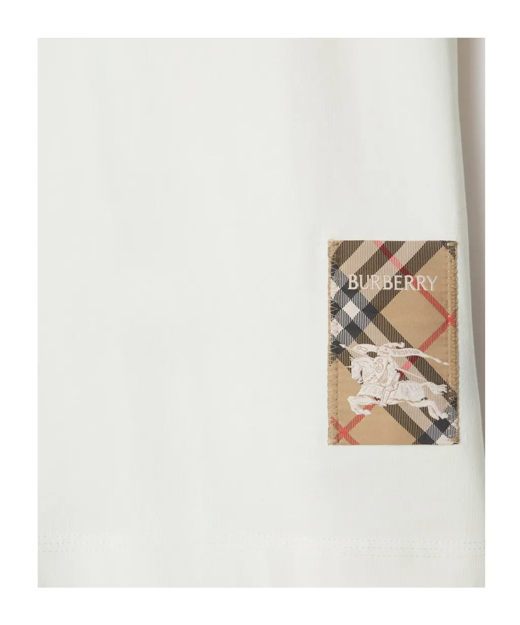 Checked Patch Crewneck T-Shirt