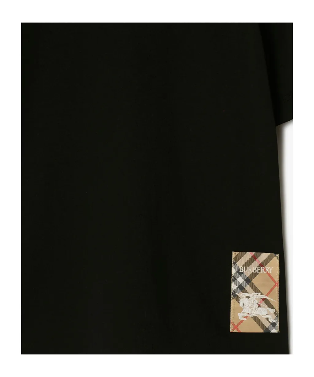 Checked Patch Crewneck T-Shirt