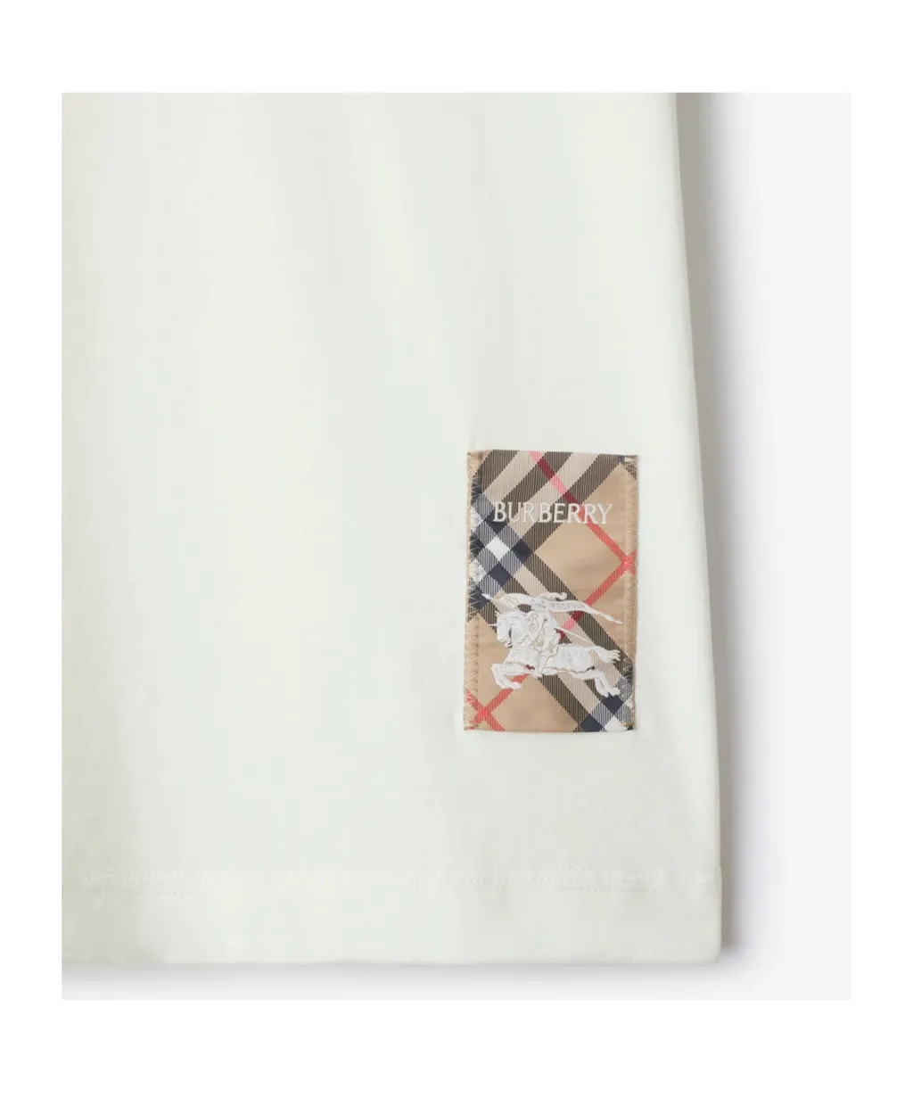 Check Patch Crewneck T-Shirt
