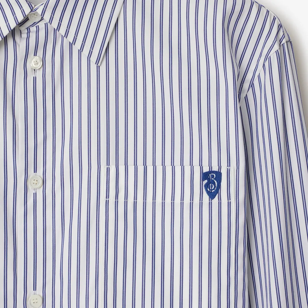 Logo Embroidered Striped Shirt