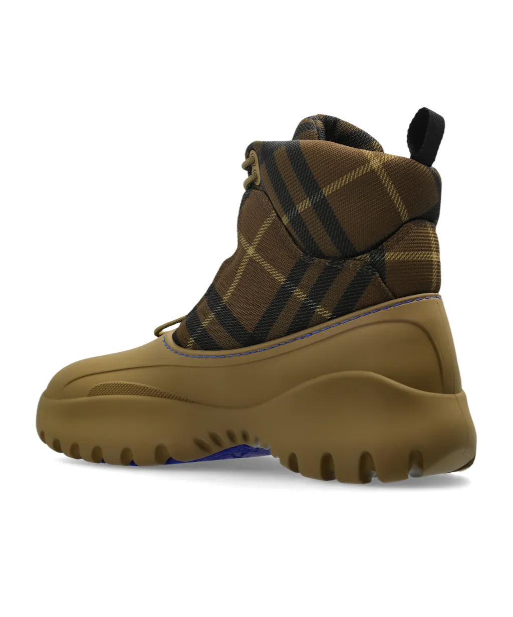 Checked Ankle Boots
