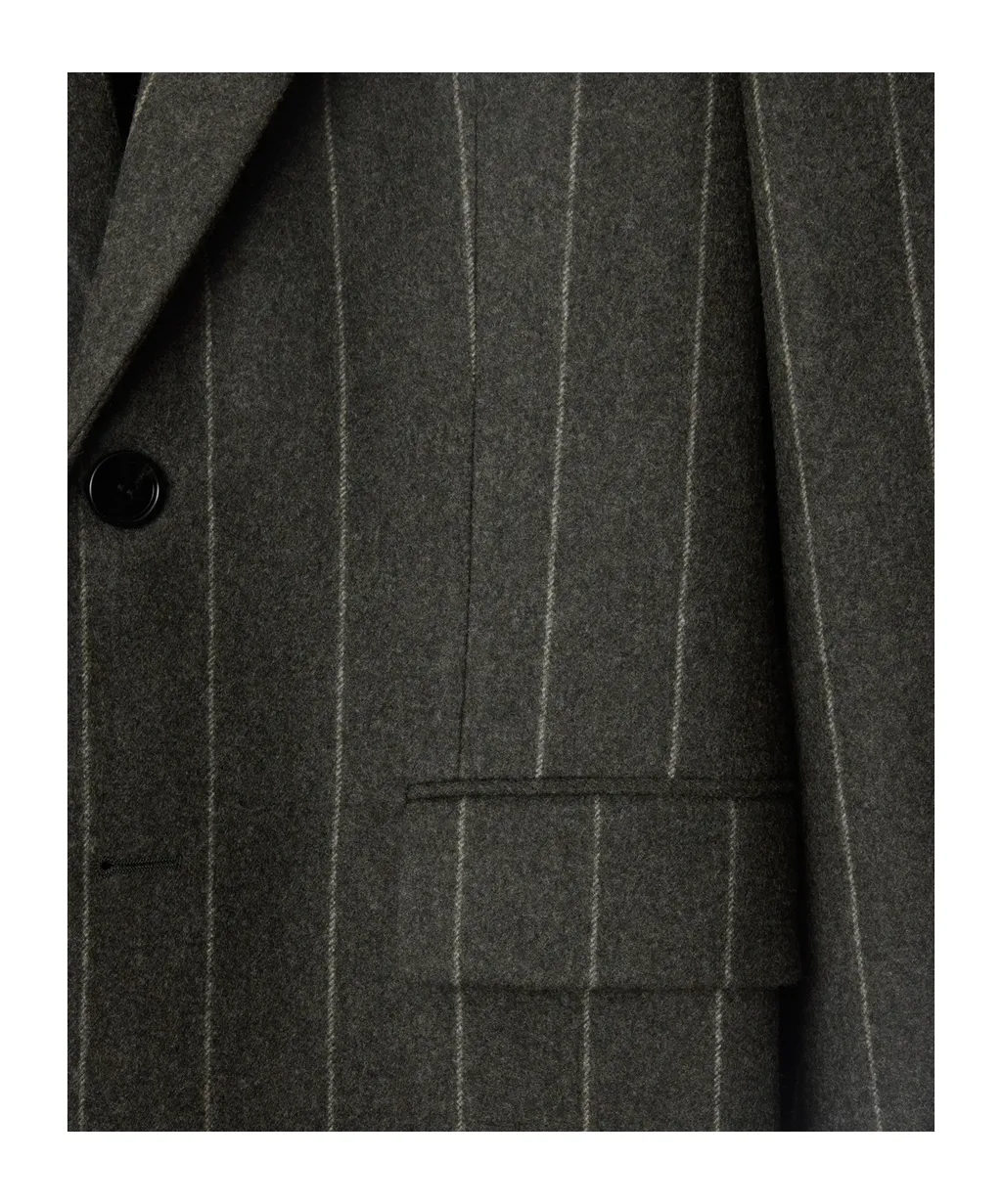 Striped Single-Breasted Blazer
