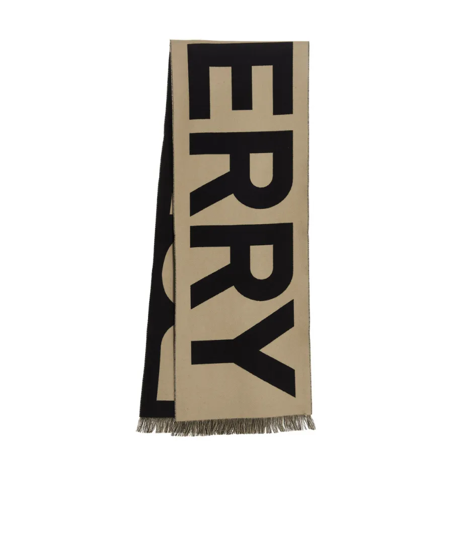Logo Jacquard Fringed Scarf