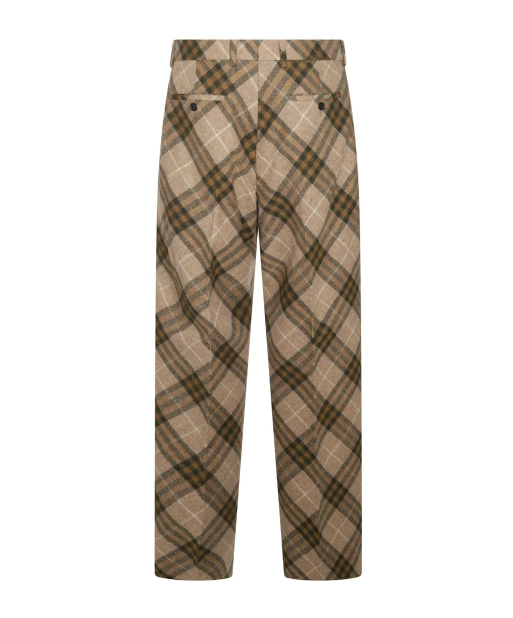 Straight-Leg Checkered Tailored Trousers