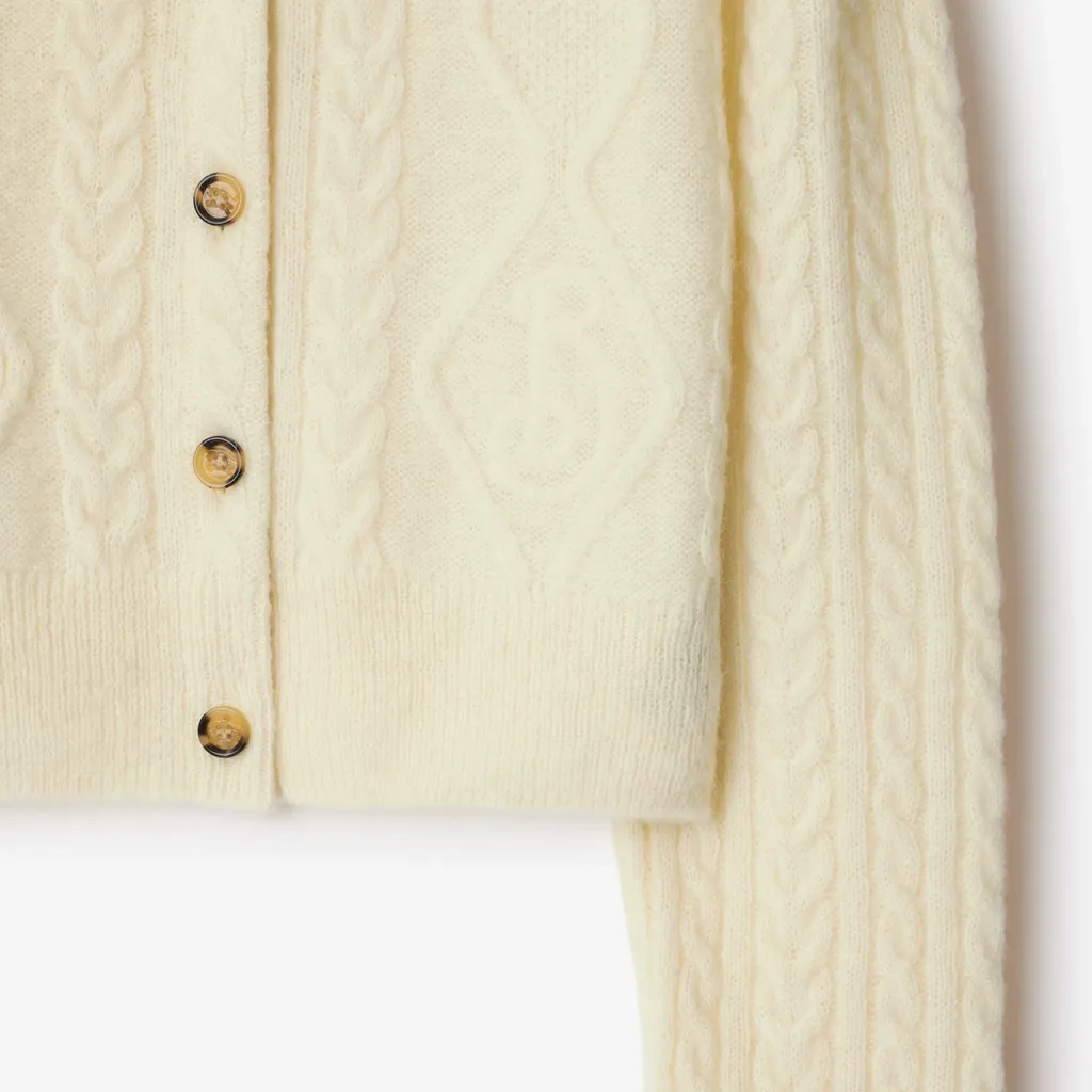 Cropped Aran-Knit Cardigan
