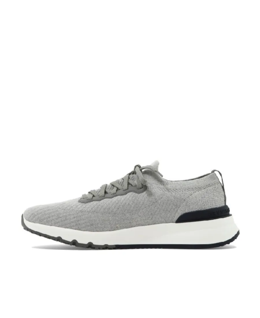 Knitted Lace-Up Sneakers