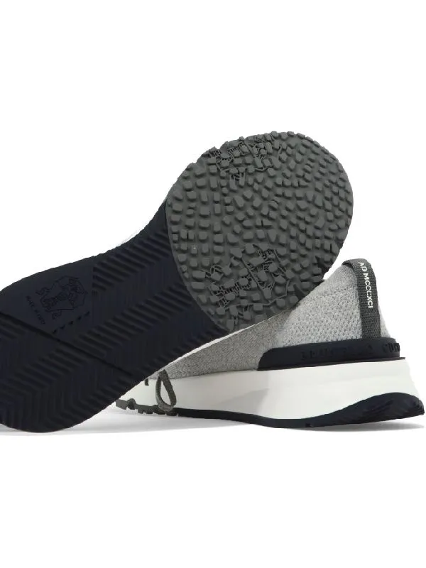 Knitted Lace-Up Sneakers