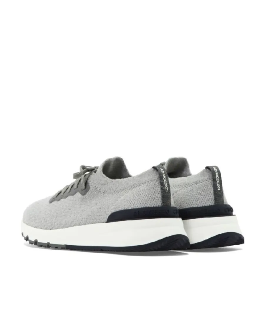 Knitted Lace-Up Sneakers