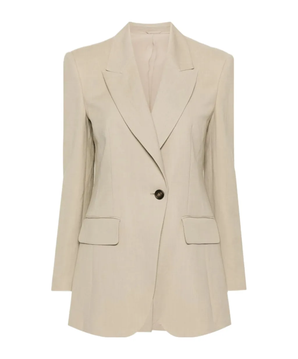 Peak-Lapels Knitted Blazer