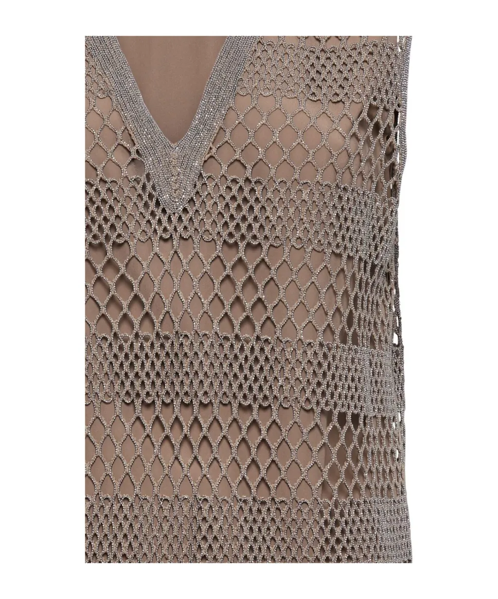 Hollowed-Out Knitted Vest