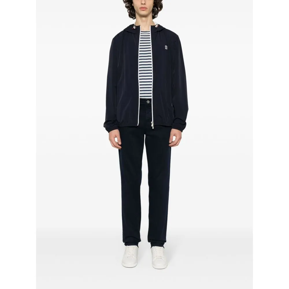 Logo-Embroidered Zipped Hooded Windbreaker