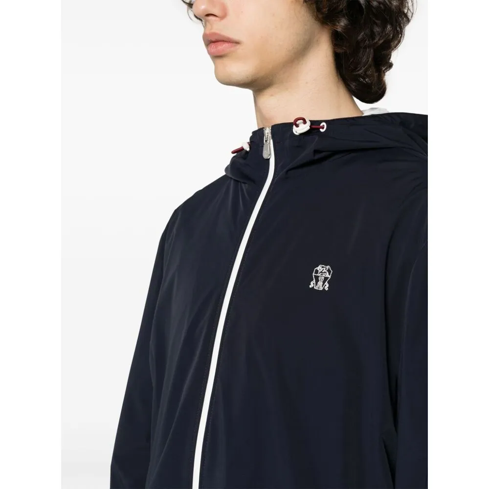 Logo-Embroidered Zipped Hooded Windbreaker