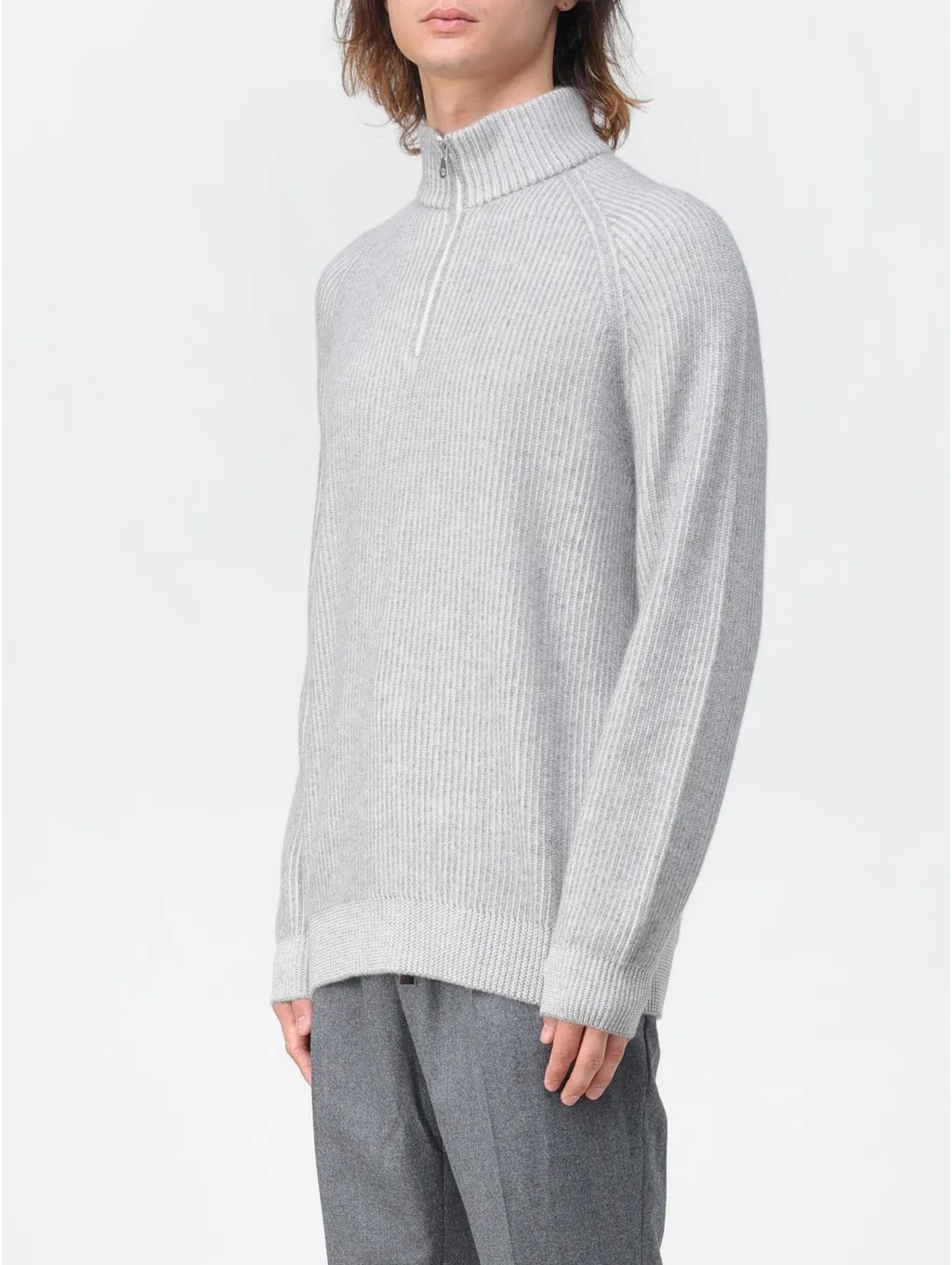 Half-Zipped Knitted Jumper